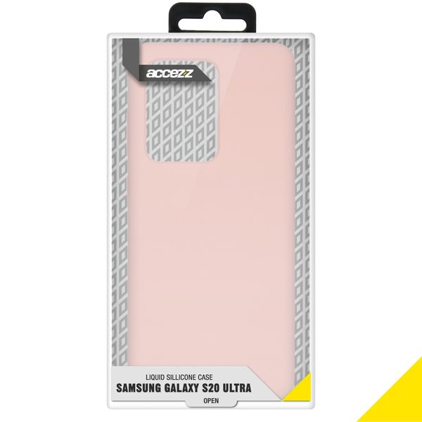 Accezz Liquid Silikoncase Rosa für das Samsung Galaxy S20 Ultra