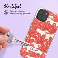 Personalisierte Hülle mit Blumen iPhone 14 - Transparent