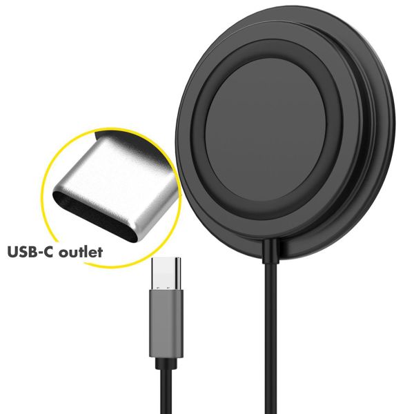 Accezz MagSafe Wireless Charger auf USB-C-Kabel für das iPhone 12 Mini - MagSafe Ladegerät - Rutschfest - Schwarz