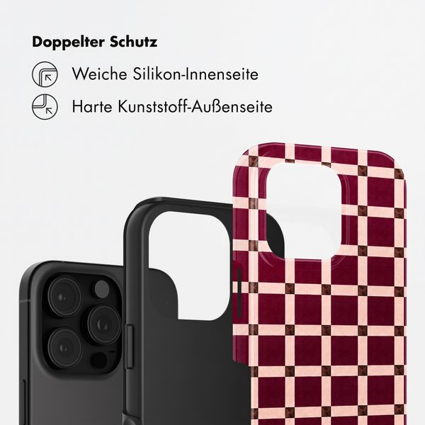 Selencia Vivid Back Cover Apple iPhone 16 Pro - Check This Burgundy