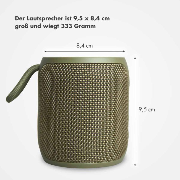 Selencia AquaPlay Bluetooth-Lautsprecher - Drahtloser Lautsprecher - Wasserdicht - Army Green