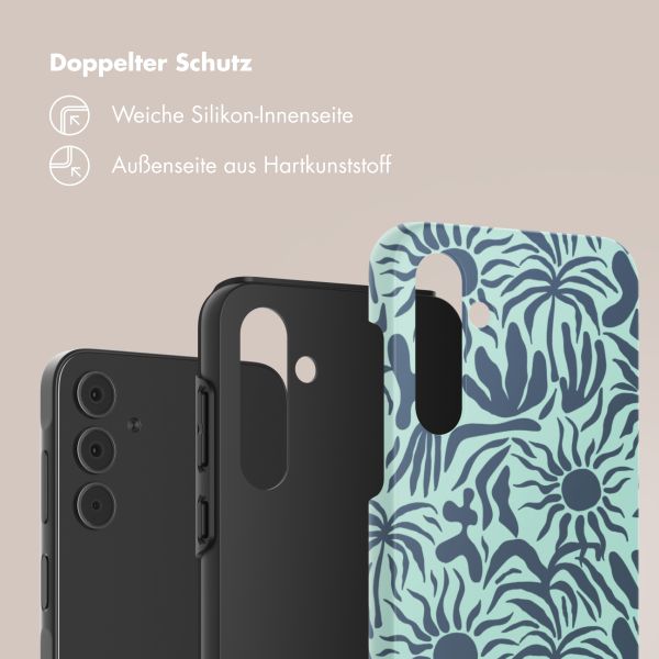 Selencia Vivid Back Cover Samsung Galaxy A55 - Tropical Vibes Light Blue