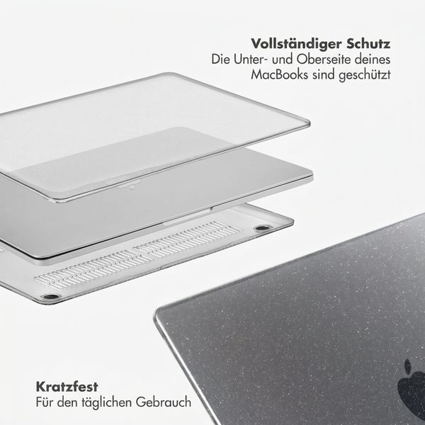 Selencia Glitzer Cover für das Apple MacBook Neo 13 Zoll (2026) A18 - Transparent