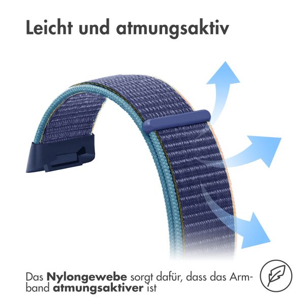 imoshion Nylonarmband für das Fitbit Charge 5 / Charge 6 - Größe S - Dunkelblau