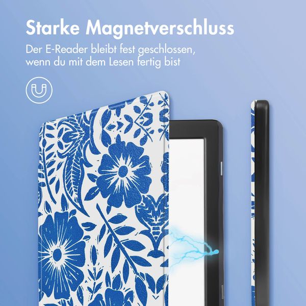 imoshion Design Slim Hard Case Klapphülle Tolino Page 2 - Flower Tile