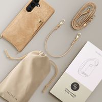 Selencia Nova Croco HandyHülle mit Kordel und Kartenhalter Samsung Galaxy S25 / S24 - Toasted Almond
