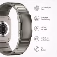 Accezz Mattes Titanstahlarmband für das  Apple Watch Series 1 t/m 11 / SE / Ultra (44/45/46/49 mm) - Titanium