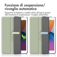 imoshion Design Trifold Klaphülle Apple iPad 9 (2021) 10.2 Zoll / iPad 8 (2020) 10.2 Zoll / iPad 7 (2019) 10.2 Zoll - Floral Green