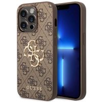 Guess 4G Metal Logo Back Cover für das Apple iPhone 14 Pro Max - Braun