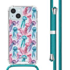 imoshion Design Hülle mit Band Apple iPhone 15 - Jellyfish Watercolor
