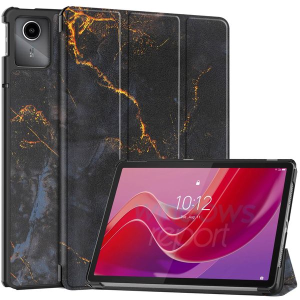 imoshion Design Trifold Klaphülle Lenovo Tab M11 - Black Marble