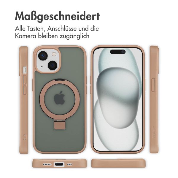 Accezz Ring Stand Backcover mit MagSafe Apple iPhone 15 - Braun