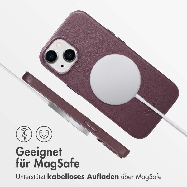 Accezz MagSafe Leather Backcover Apple iPhone 15 - Heath Purple