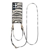 Selencia Nova HandyHülle mit Kordel und Kartenhalter Samsung Galaxy S25 Ultra - Zazzy Zebra