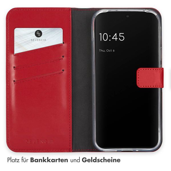 Selencia Echtleder Klapphülle Google Pixel 9 / 9 Pro - Rot