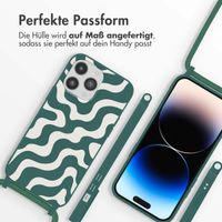 imoshion SilikonHülle design mit Band iPhone 14 Pro Max - Petrol Green Groovy