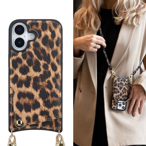 Selencia Nova HandyHülle mit Kordel und Kartenhalter Apple iPhone 17 - Leopard