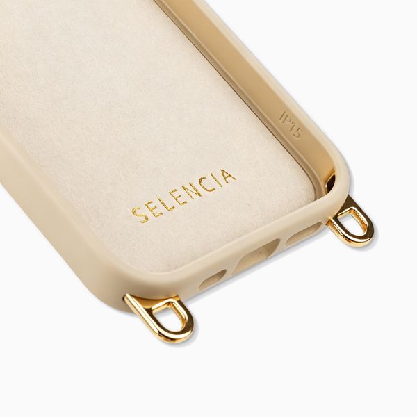 Selencia Rivièra Backcover mit MagSafe mit abnehmbaren Haken Apple iPhone 15 - Milky Latte