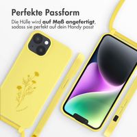 imoshion SilikonHülle design mit Band Apple iPhone 14 - Flower Yellow