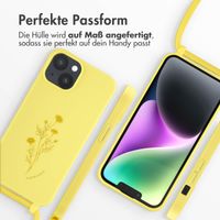 imoshion Silikonhülle design mit Band für das iPhone 14 - Flower Yellow