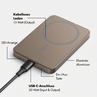 Selencia Vivid Powerbank 5.000 mAh - MagSafe und Qi - Desert Gold / Rebel Crush