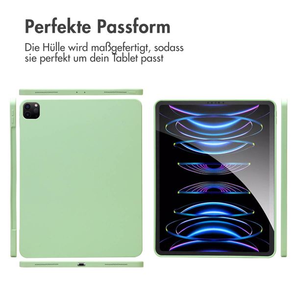 Accezz Liquid Silicone Back Cover mit Stifthalter Apple iPad Pro 12.9 (2022) / Pro 12.9 (2021) / Pro 12.9 (2020) - Hellgrün