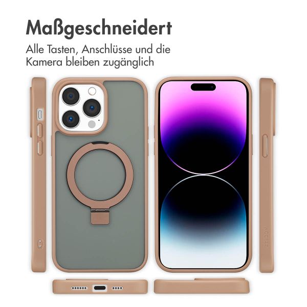 Accezz Ring Stand Backcover mit MagSafe iPhone 14 Pro Max - Braun