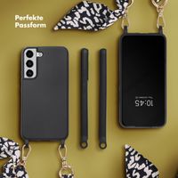 Selencia Back Cover mit Luxuriöser Handschlaufe Samsung Galaxy S22 - Schwarz