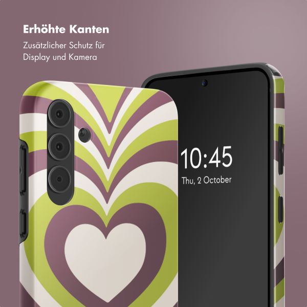 Selencia Vivid Back Cover Samsung Galaxy A55 - Double Hearts Plum Fern