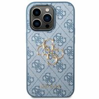 Guess 4G Metal Logo Back Cover für das iPhone 14 Pro Max - Blau