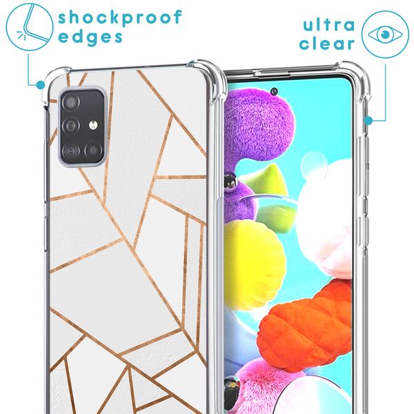 imoshion Design Hülle mit Band für das Samsung Galaxy A71 - White Graphic