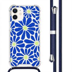 imoshion Design Hülle mit Band Apple iPhone 12 Mini - Cobalt Blue Flowers Connect