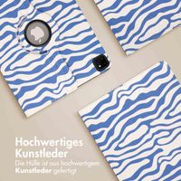 imoshion 360° drehbare Design Klapphülle für das iPad Pro 12.9 (2018 / 2020 / 2021 / 2022) - White Blue Stripes