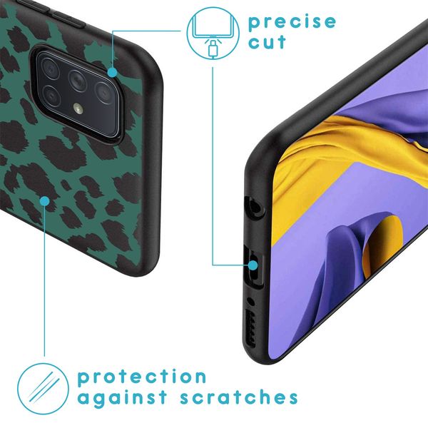 imoshion Design Hülle Samsung Galaxy A71 - Leopard - Grün / Schwarz