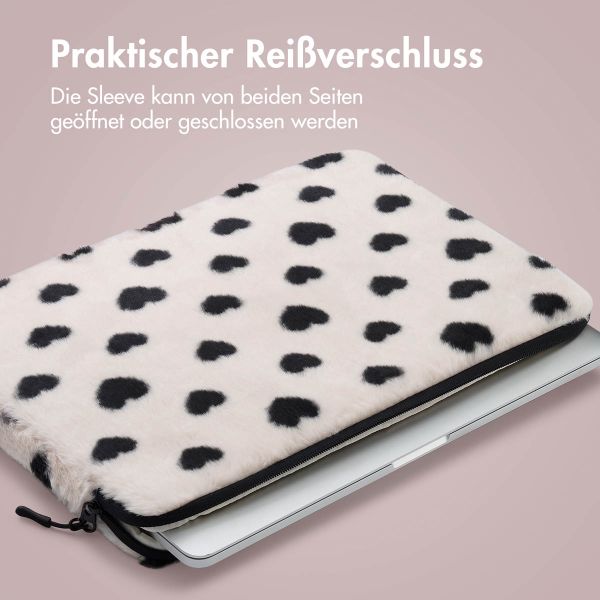 imoshion Fluffy Laptop Hülle 13-14 Zoll - Laptop Sleeve - Hearts