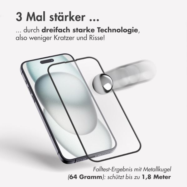 Accezz Dreifach starke Full Cover Schutzfolie mit Applikator für das Samsung Galaxy A15 (5G/4G) - Transparent