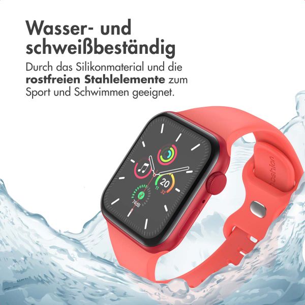 imoshion Silikonband⁺ für die Apple Watch Series 1 bis 10 / SE / Ultra (2) (44/45/46/49 mm) - Coral - Größe M/L