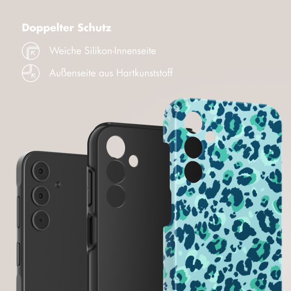 Selencia Vivid Tough Back Cover für das Samsung Galaxy A15 - Wild Spots Light Blue