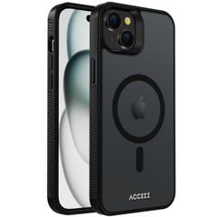 Accezz Rugged Frosted Back Cover mit MagSafe für das iPhone 15 Plus - Schwarz