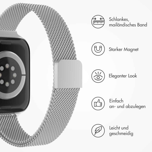 imoshion Mailandisches schlankes Armband für das  Apple Watch Series 1 t/m 9 / SE (38/40/41 mm) | Series 10 / 11 (42 mm) - Silber