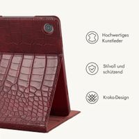 Selencia Croco Klaphülle Samsung Galaxy Tab A11 Plus / A9 Plus - Burgundy