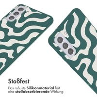 imoshion SilikonHülle design mit Band Samsung Galaxy S21 Plus - Petrol Green Groovy