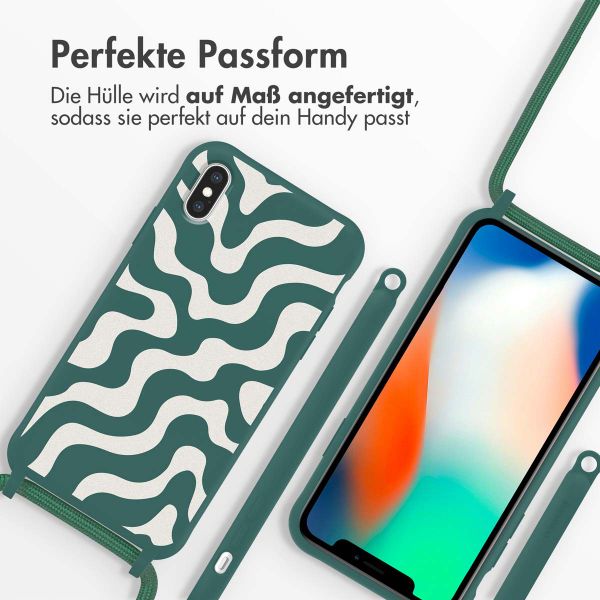 imoshion SilikonHülle design mit Band Apple iPhone X / Xs - Petrol Green Groovy
