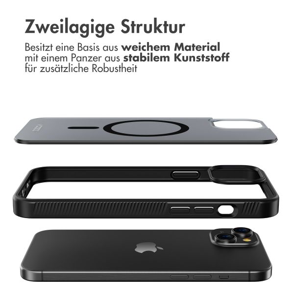 Accezz Rugged Frosted Back Cover mit MagSafe Apple iPhone 15 Plus - Schwarz