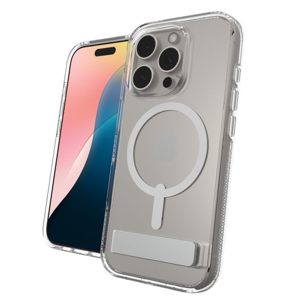 ZAGG Crystal Palace Snap KickStand Case mit MagSafe für das iPhone 16 Pro - Transparent