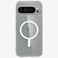 Spigen Ultra Hybrid Back Cover Metal Ring MagFit für das Google Pixel 9 Pro XL - Transparent / Weiß