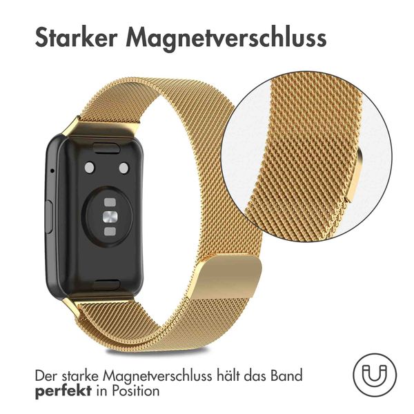 imoshion Mailändische Magnetarmband für das Huawei Watch Fit - Gold