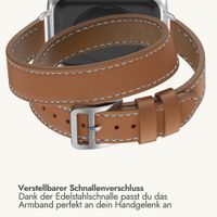 Selencia Élan Double strap Armband für Apple Watch | 38/40/41/42 mm - Hellbraun