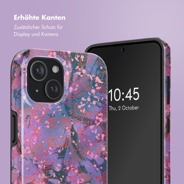 Selencia Vivid Rückabdeckung mit MagSafe Apple iPhone 15 - Fresh Paint Flower Orange