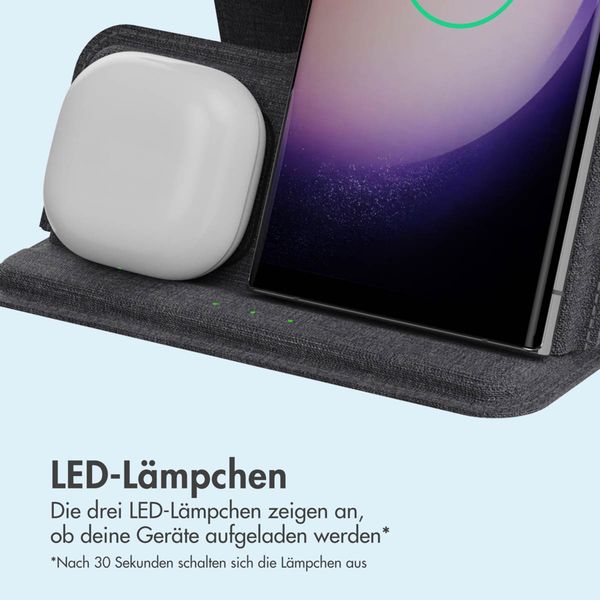 imoshion 3-in-1 Faltbares kabelloses Ladegerät Samsung - Galaxy Phone / Galaxy Buds / Galaxy Watch - Grau